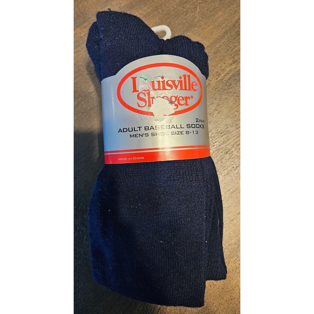NWT Louisville Slugger Adult Men's Baseball Socks 2 Pair Shoe Size 8-13 Blue